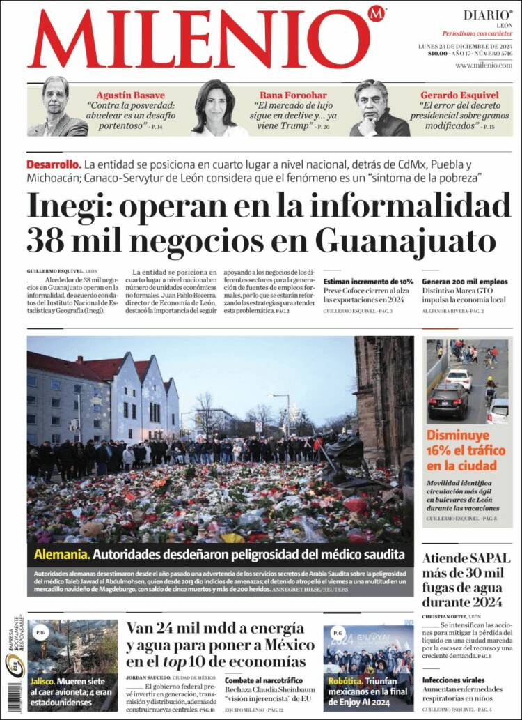 Portada de Milenio de León (M&eacute;xico)