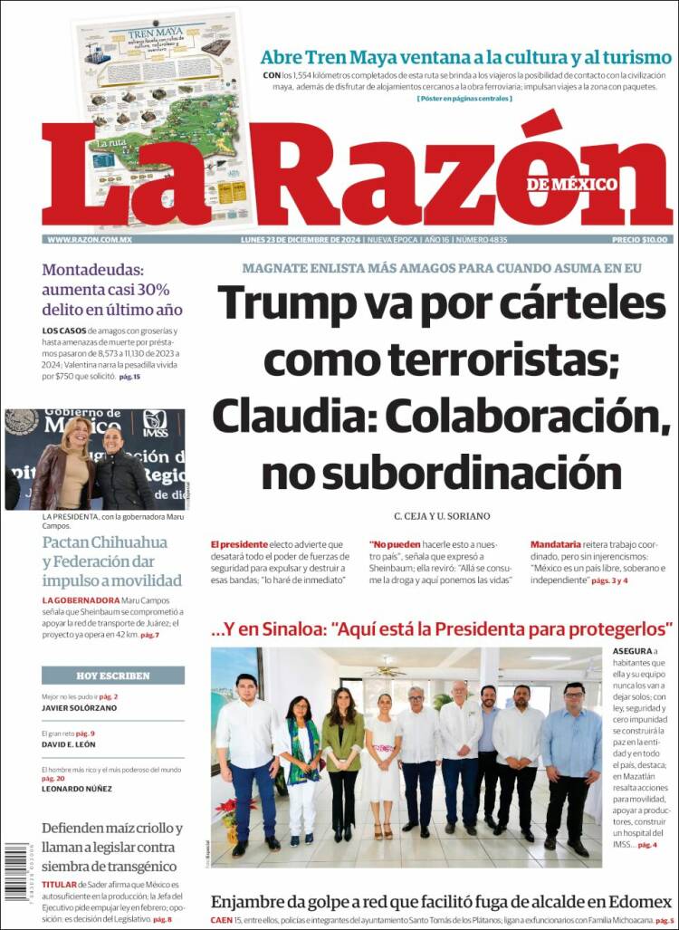 Portada de La Razón (M&eacute;xico)