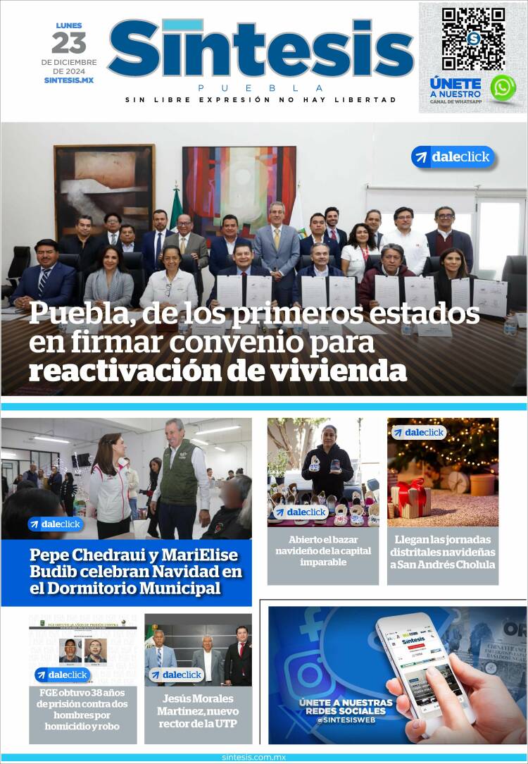 Portada de Síntesis - Puebla (M&eacute;xico)