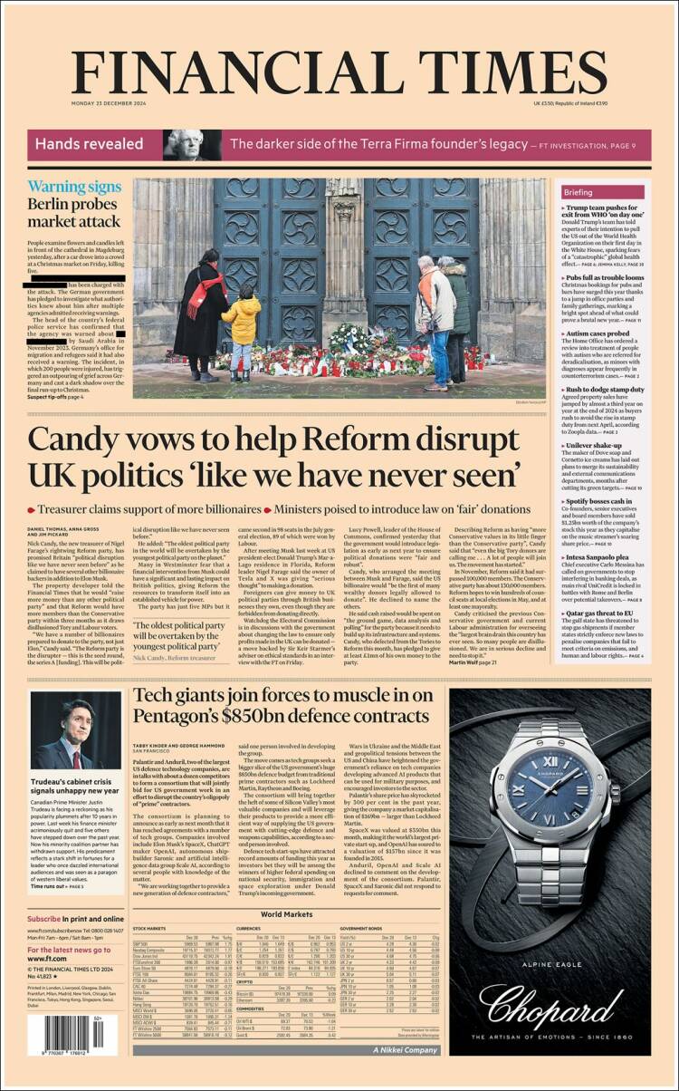 Portada de Financial Times (Reino Unido)