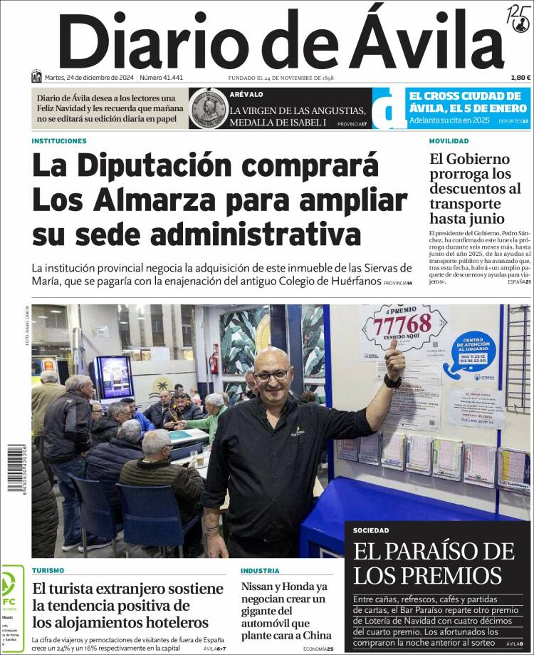 Portada de Diario de Ávila (España)