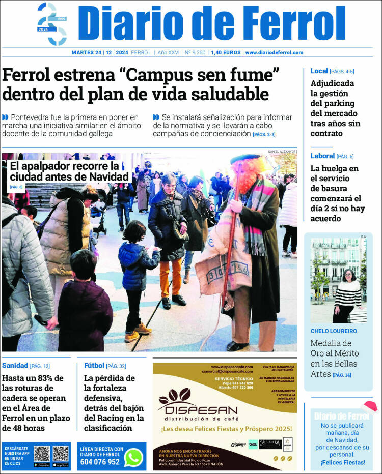 Portada de Diario de Ferrol (España)