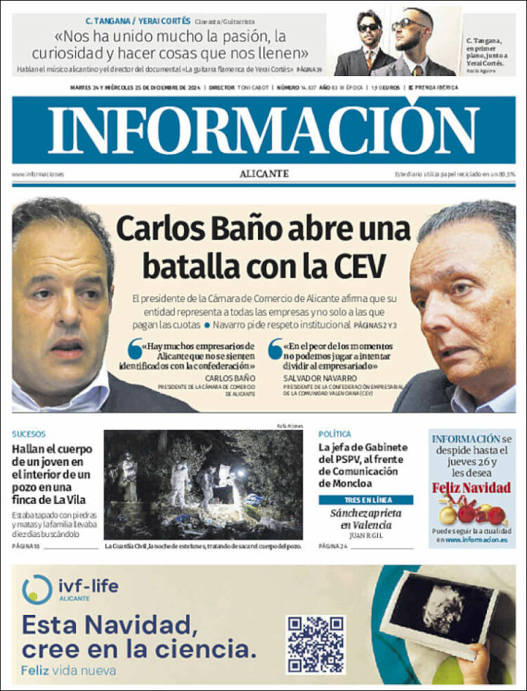 Portada de Diario Información (España)