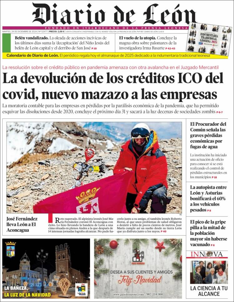 Portada de Diario de León (España)