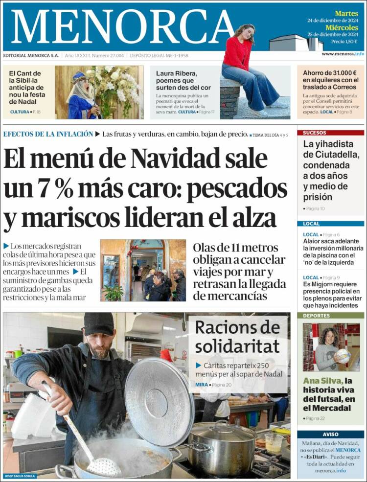 Portada de Menorca - Diario Insular (España)
