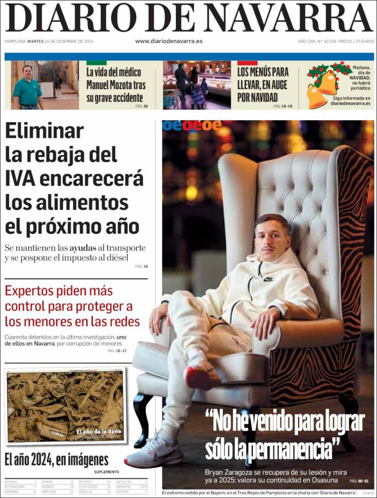 Portada de Diario de Navarra (España)