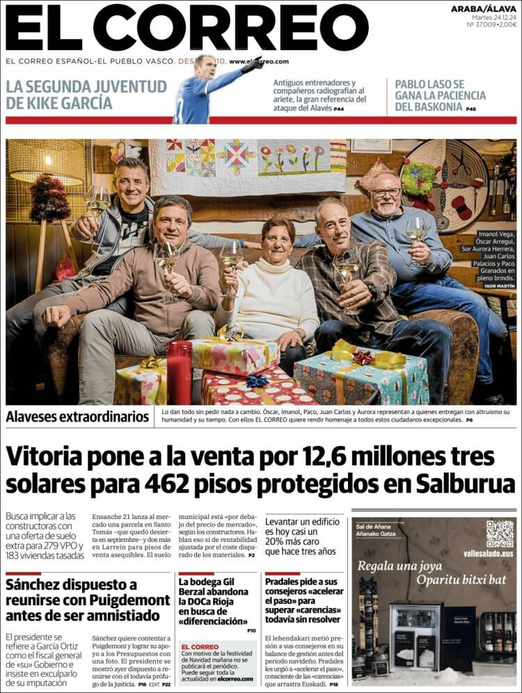 Portada de El Correo - Álava (España)