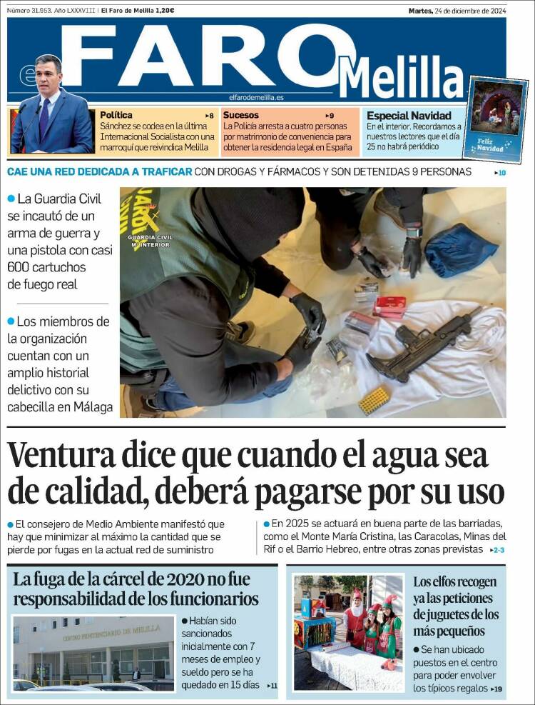 Portada de El Faro de Melilla (España)