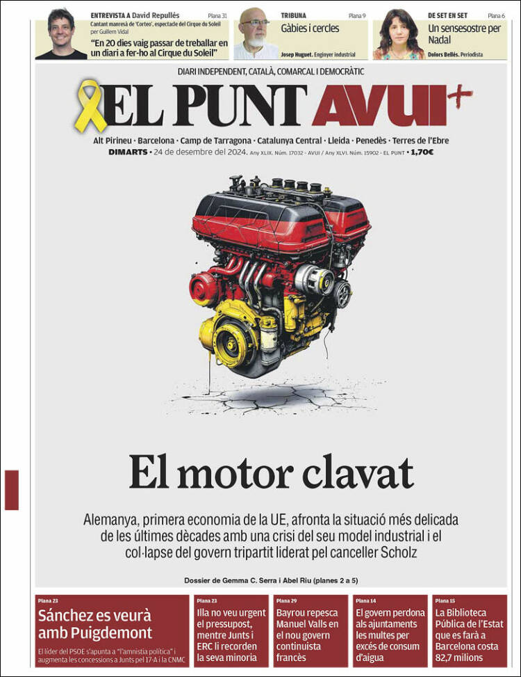 Portada de El Punt Avui (España)