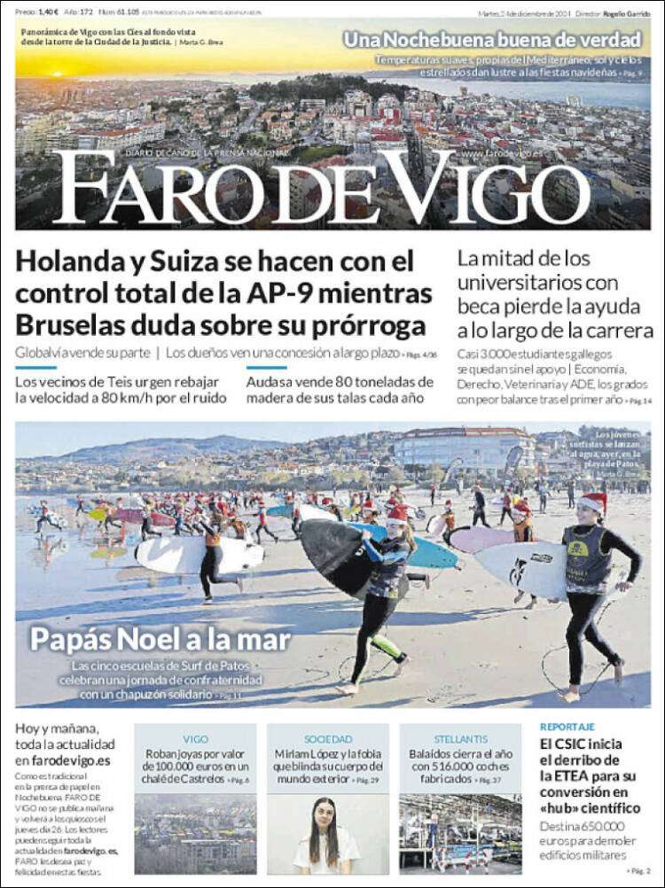 Portada de Faro de Vigo (España)