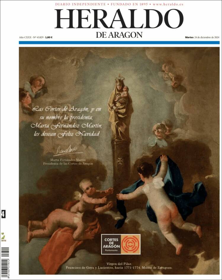 Portada de Heraldo de Aragón (España)