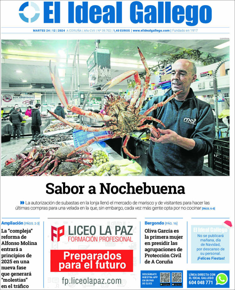 Portada de El Ideal Gallego (España)