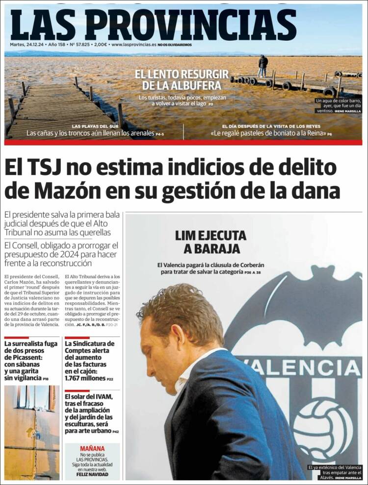 Portada de Las Provincias (España)
