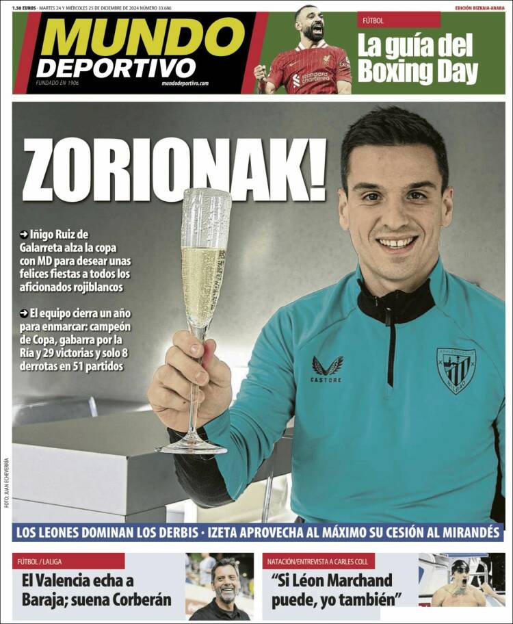 Portada de Mundo Deportivo Bizkaia (España)