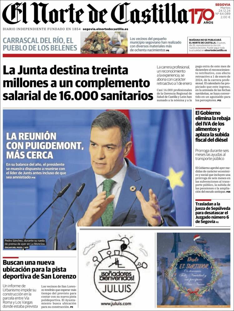 Portada de Norte de Castilla - Segovia (España)
