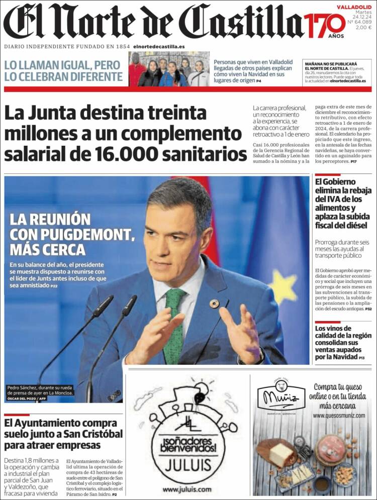 Portada de Norte de Castilla - Valladolid (España)