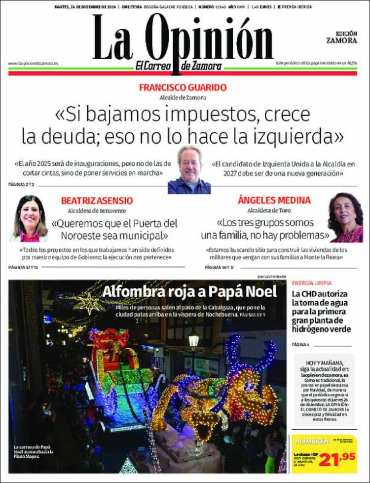 Portada de La Opinión - El Correo de Zamora (España)