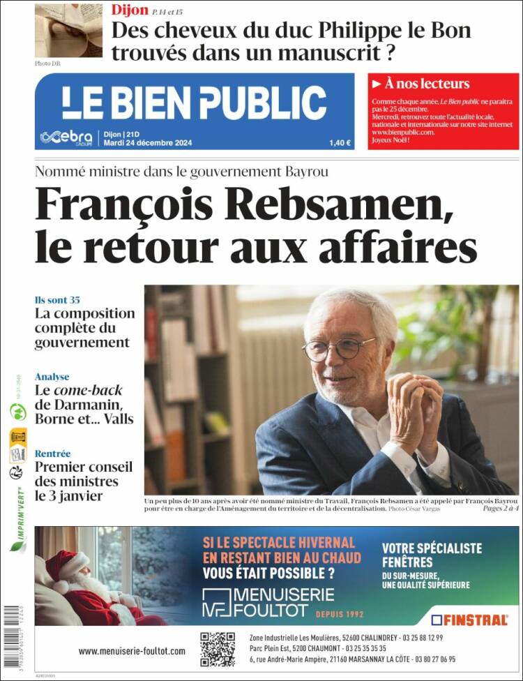 Portada de Le Bien Public (France)