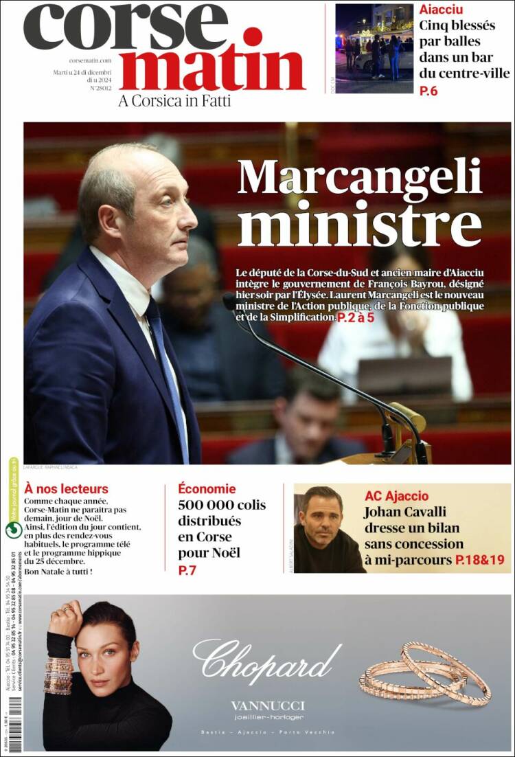 Portada de Corse-Matin (France)
