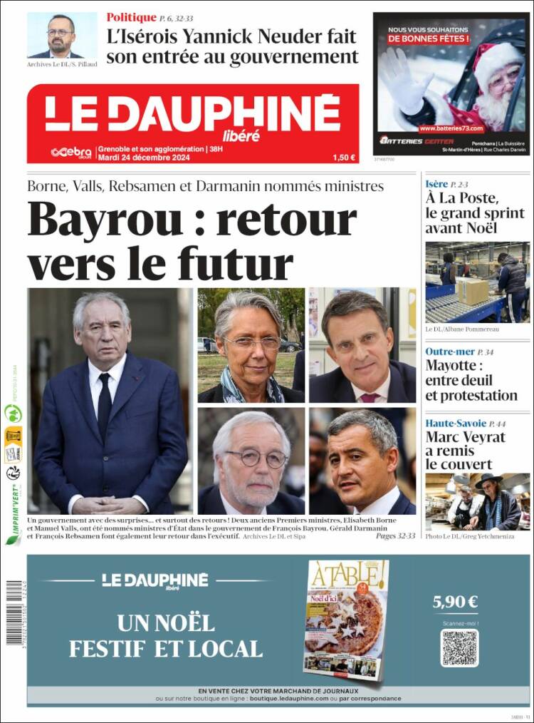 Portada de Le Dauphiné Libéré (France)