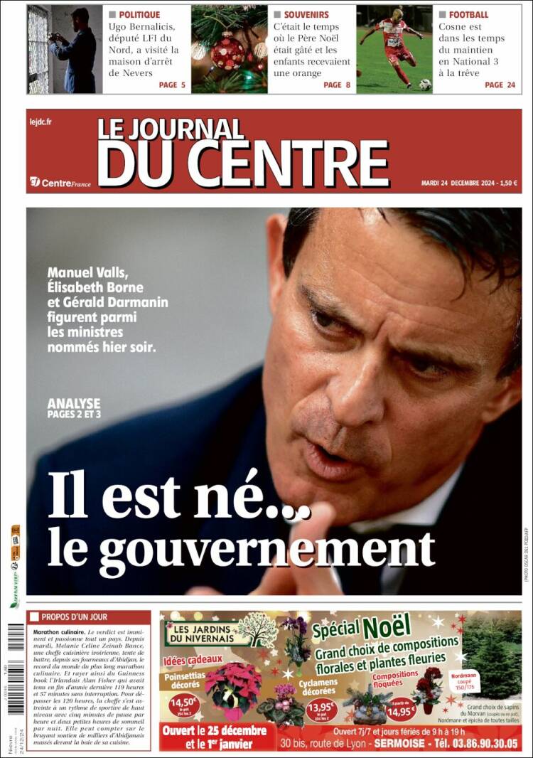Portada de Le Journal du Centre (France)