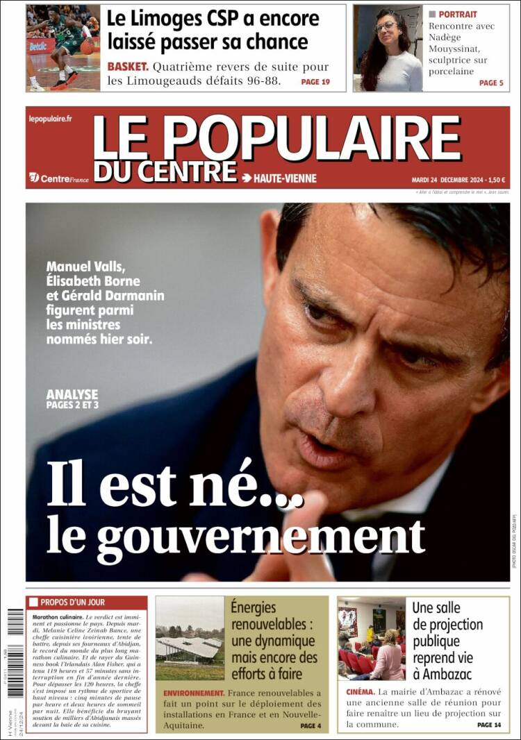 Portada de Le Populaire du Centre (France)