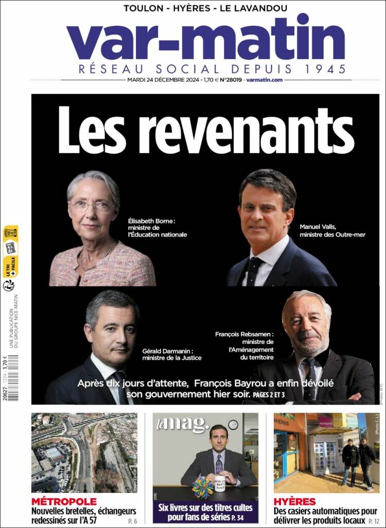 Portada de Var-Matin (France)