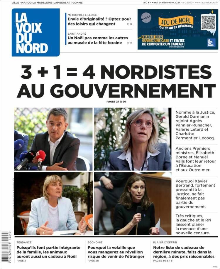 Portada de La Voix du Nord (France)