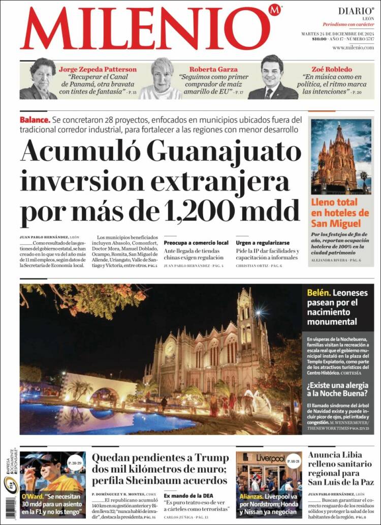 Portada de Milenio de León (México)