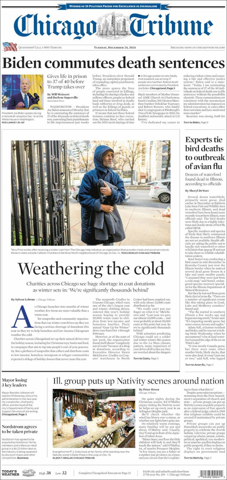 Portada de Chicago Tribune (USA)