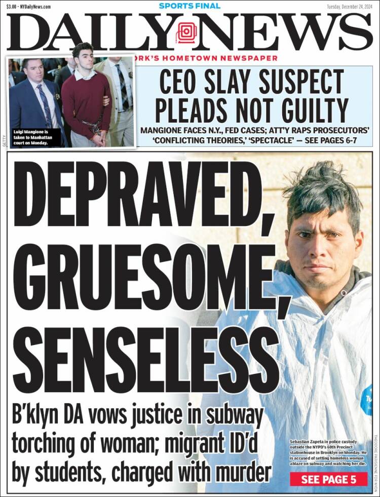 Portada de Daily News - New York (USA)