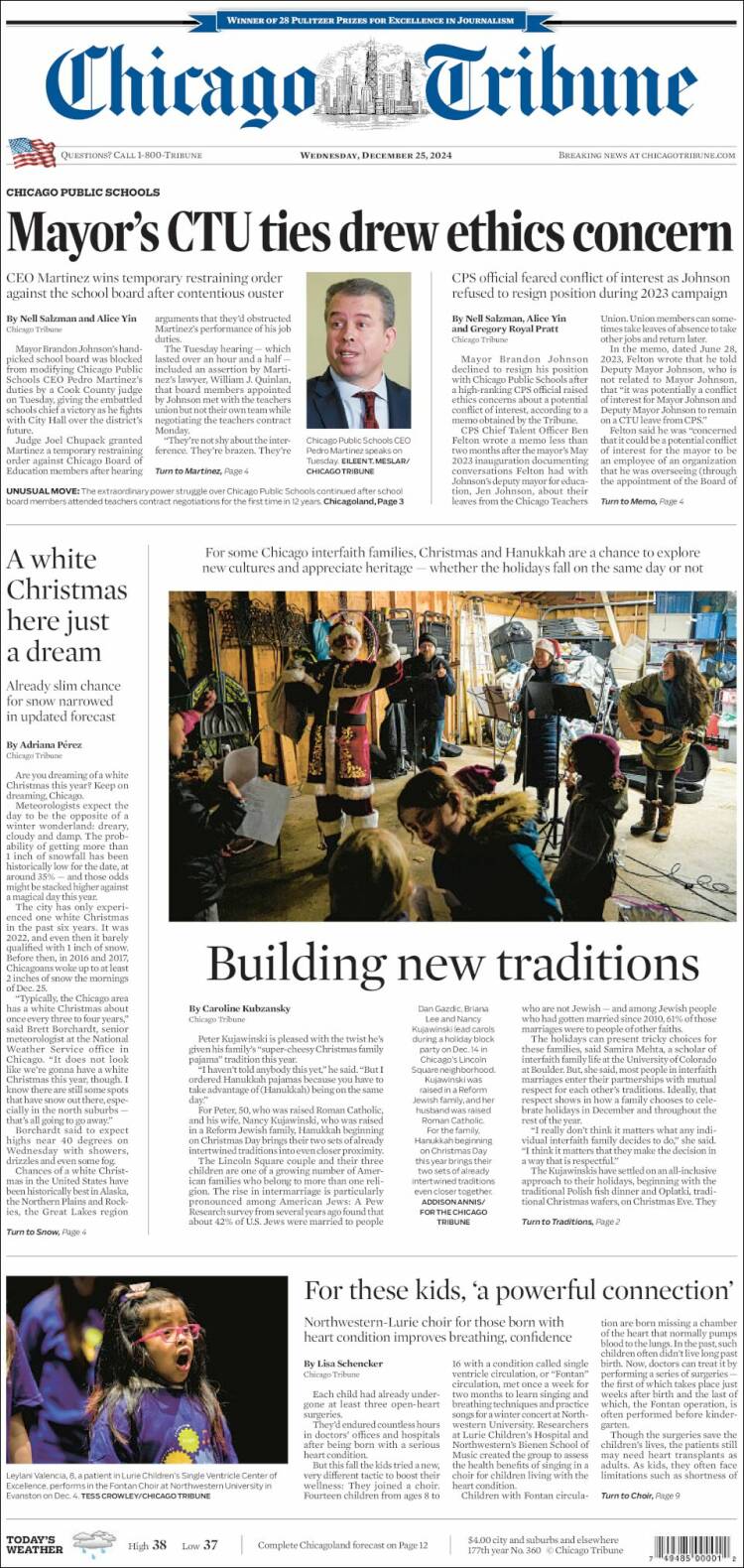 Portada de Chicago Tribune (USA)