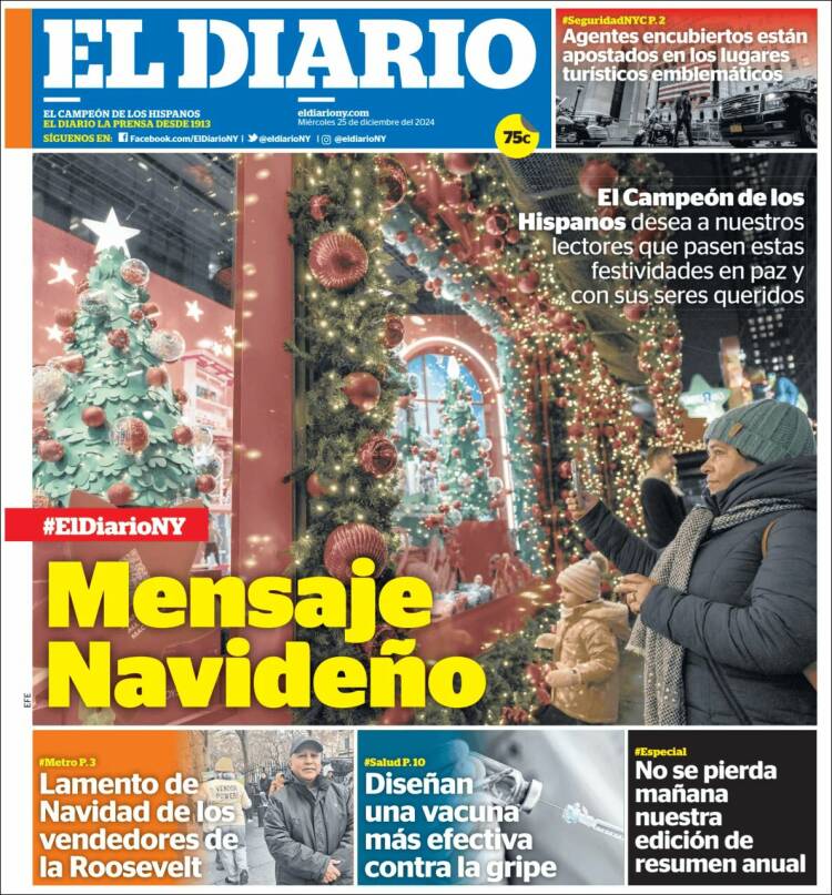 Portada de El Diario NY (USA)