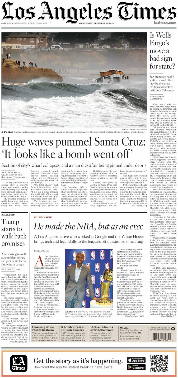 Portada de Los Angeles Times (USA)