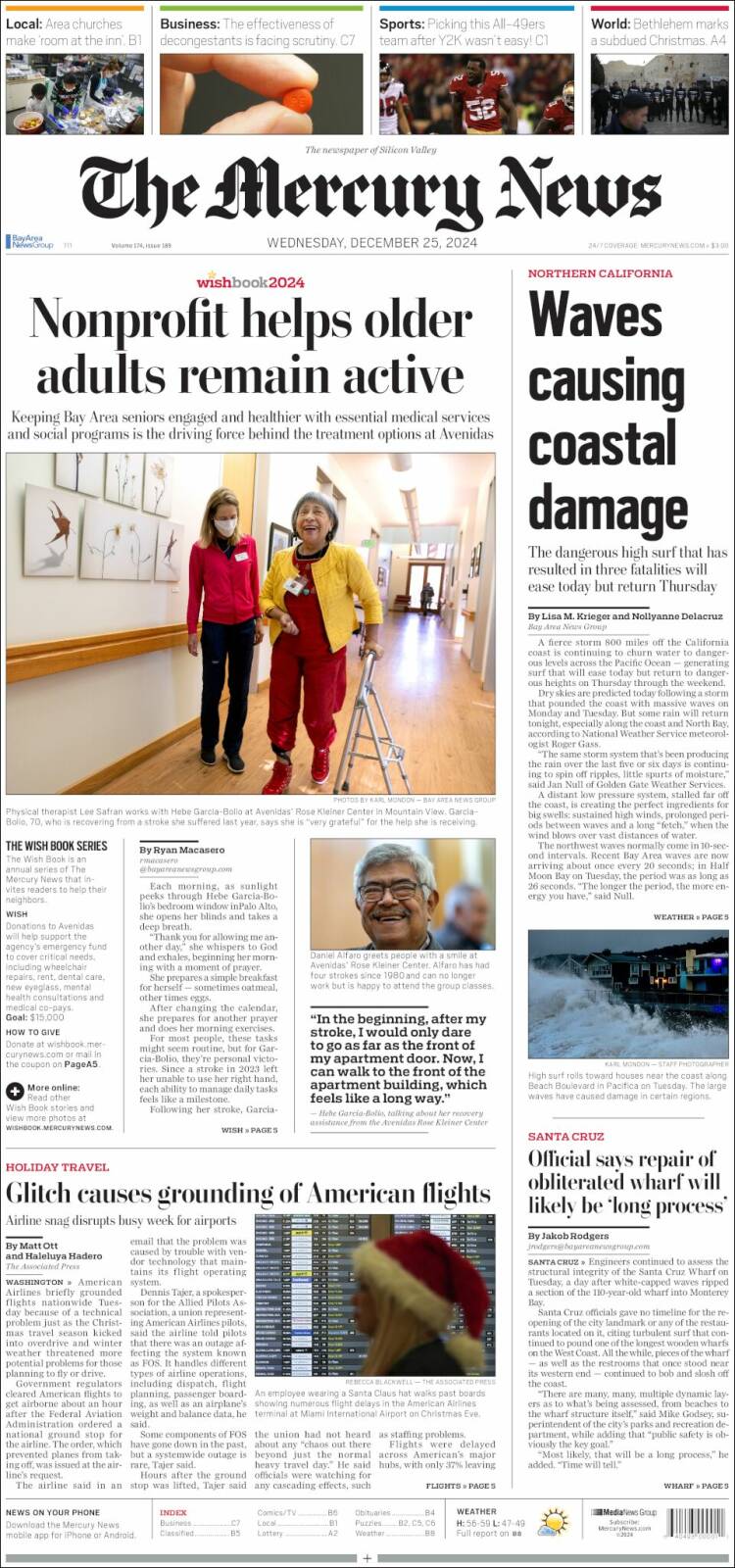 Portada de San Jose Mercury News (USA)