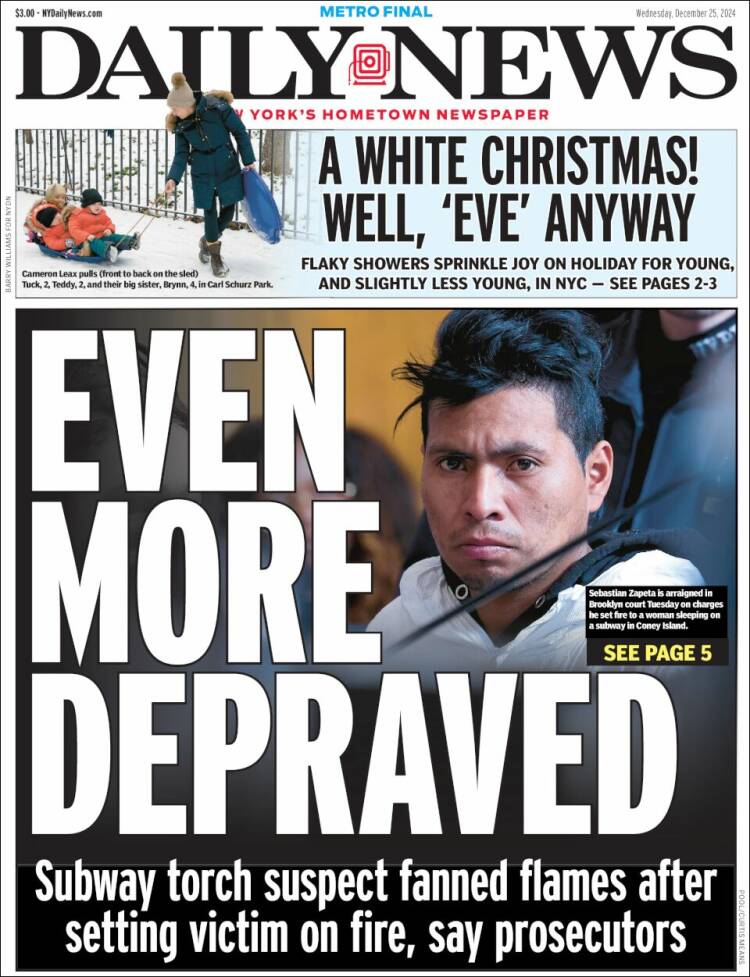 Portada de Daily News - New York (USA)
