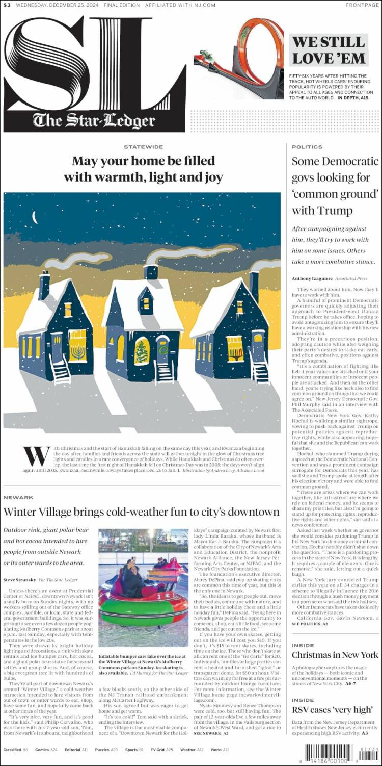 Portada de Star-Ledger (USA)