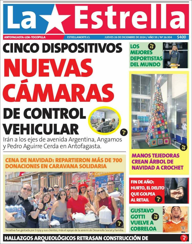 Portada de La Estrella de Tocopilla (Chile)