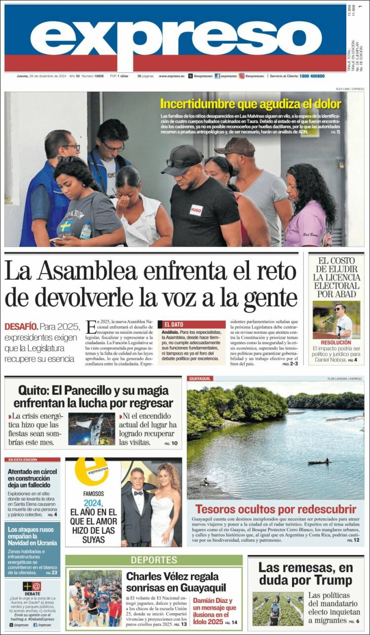 Portada de Expreso (Ecuador)