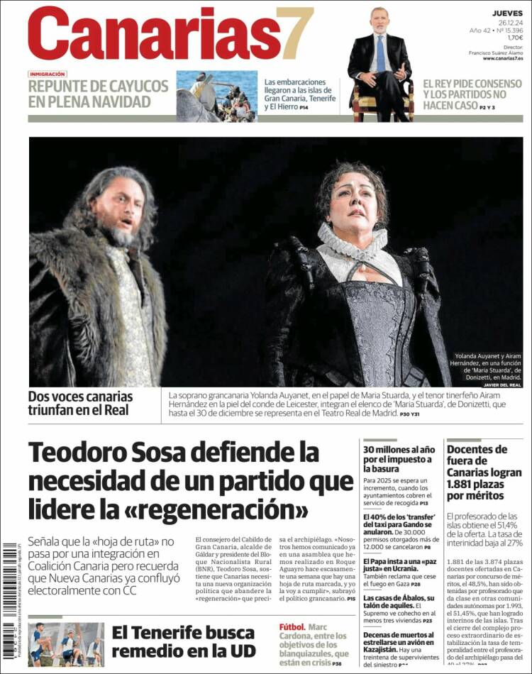 Portada de Canarias 7 (España)