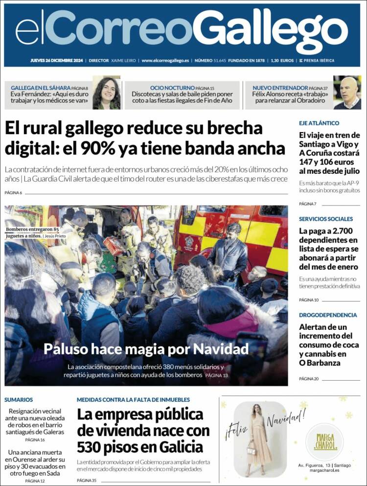Portada de El Correo Gallego (España)