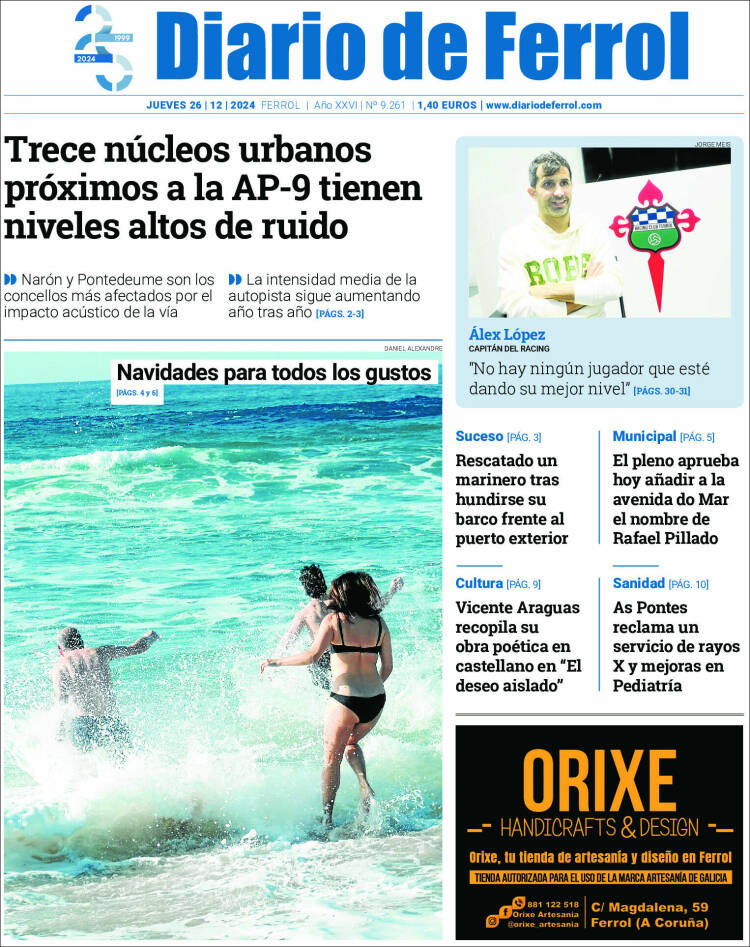 Portada de Diario de Ferrol (España)