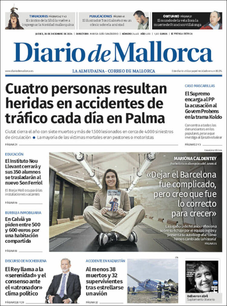 Portada de Diario de Mallorca (España)