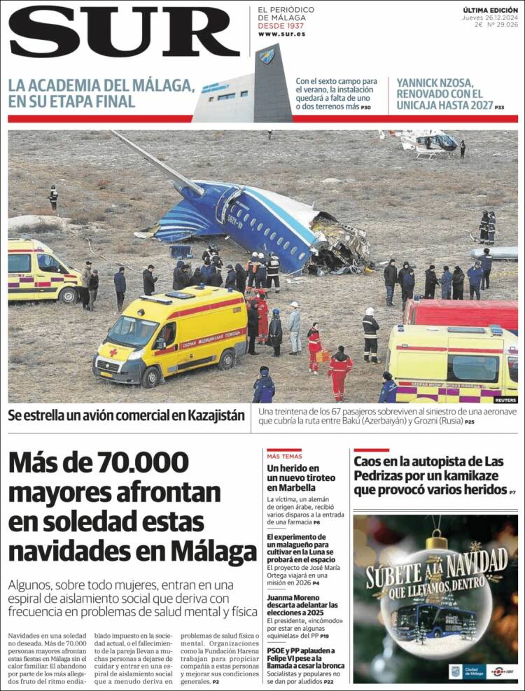 Portada de Diario el Sur (España)
