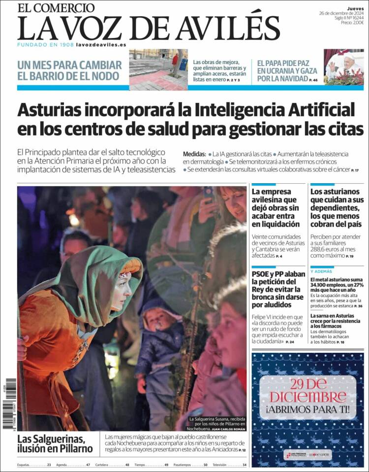 Portada de El Comercio - Avilés (España)