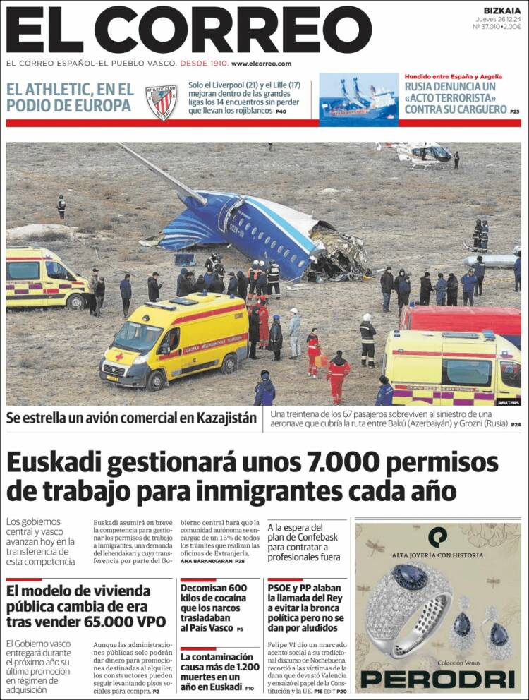 Portada de El Correo (España)