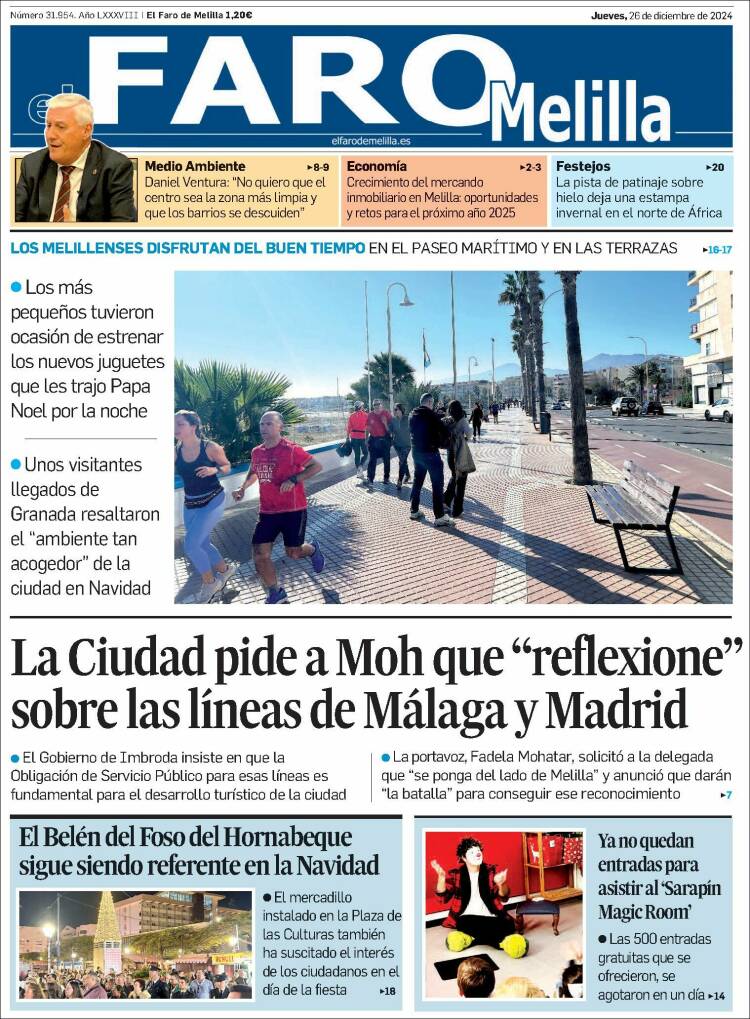 Portada de El Faro de Melilla (España)