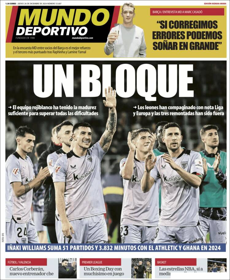 Portada de Mundo Deportivo Bizkaia (España)