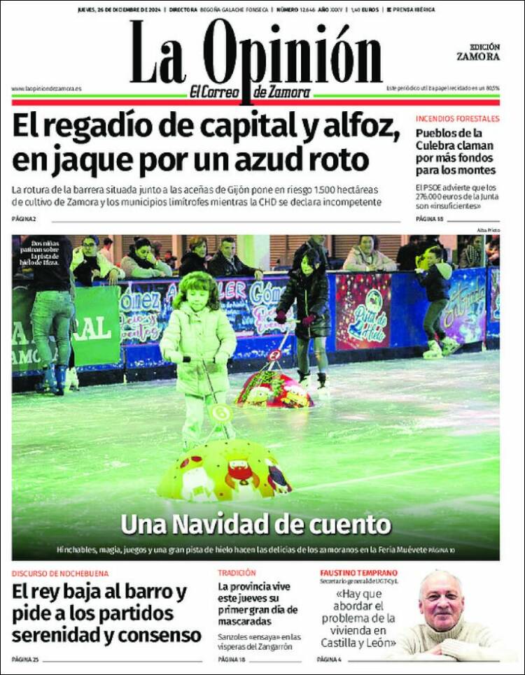 Portada de La Opinión - El Correo de Zamora (España)