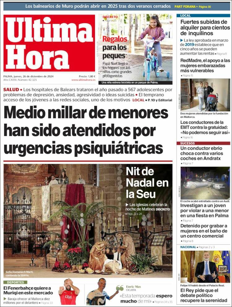 Portada de Última Hora (España)
